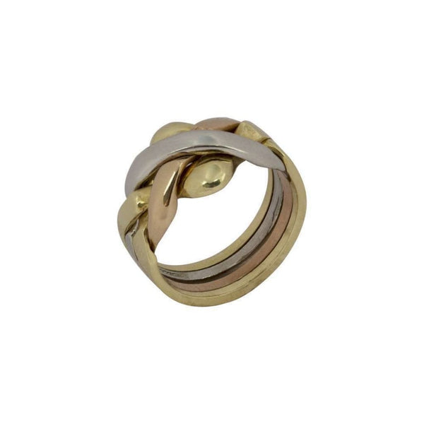 Finnies The Jewellers 9ct 3 Tone Gold Puzzle Ring