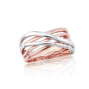 Finnies The Jewellers 9ct Rose and White Gold Five Strand Crossover Dress Ring