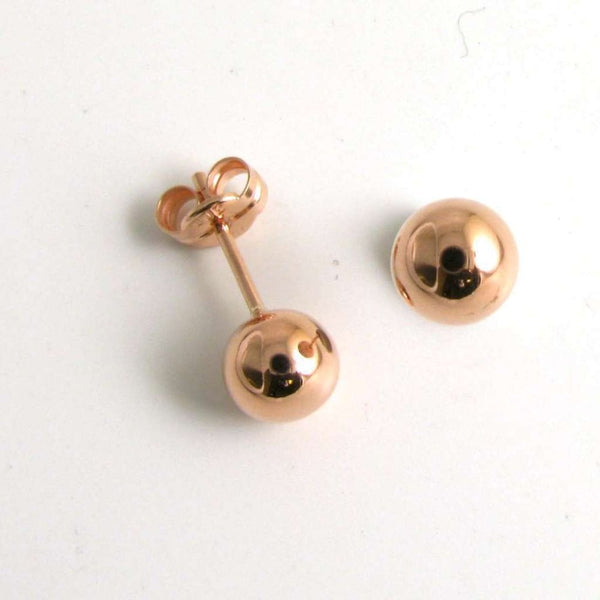 Finnies The Jewellers 9ct Rose Gold 5mm Ball Stud Earrings