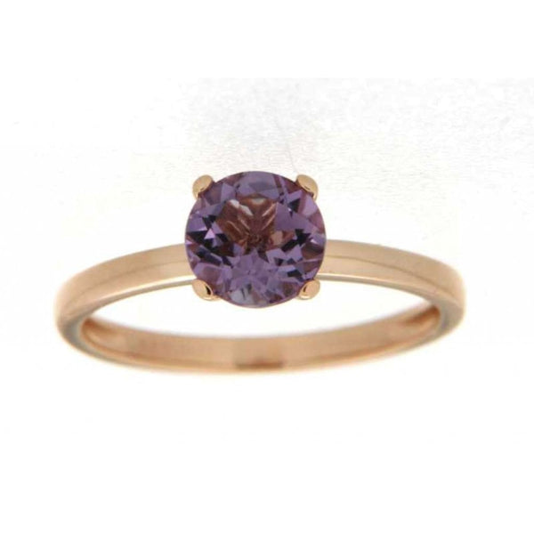 Finnies The Jewellers 9ct Rose Gold Amethyst Claw Set Dress Ring