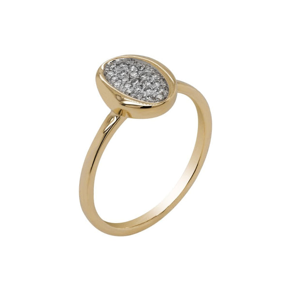 Finnies The Jewellers 9ct Rose Gold Diamond Pave Set Oval Dress Ring
