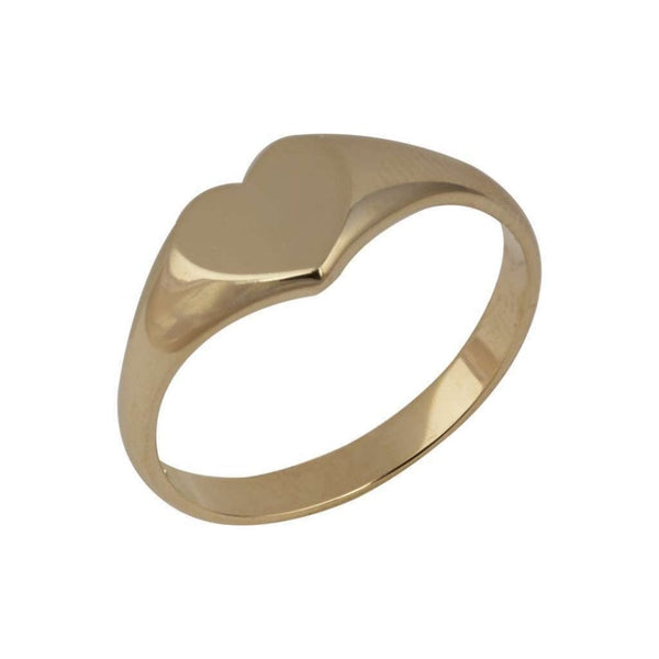 Finnies The Jewellers 9ct Rose Gold Plain Heart Signet Ring