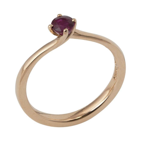 Finnies The Jewellers 9ct Rose Gold Solitaire Ruby Ring