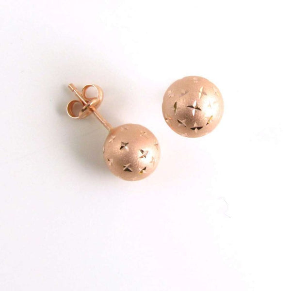 Finnies The Jewellers 9CT Rose Gold Star Ball Stud Earrings