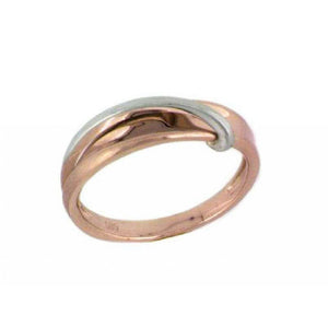 Finnies The Jewellers 9ct Rose & White Gold Concave Plain Dress Ring
