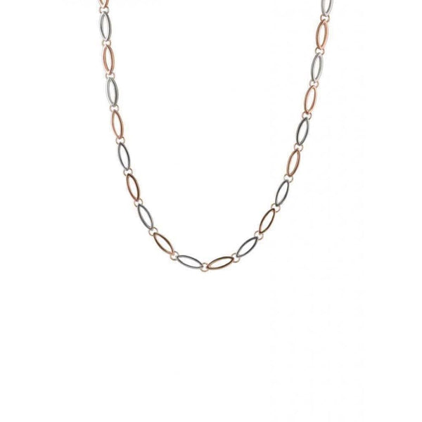 Finnies The Jewellers 9ct Rose & White Gold Open Oval Link Chain