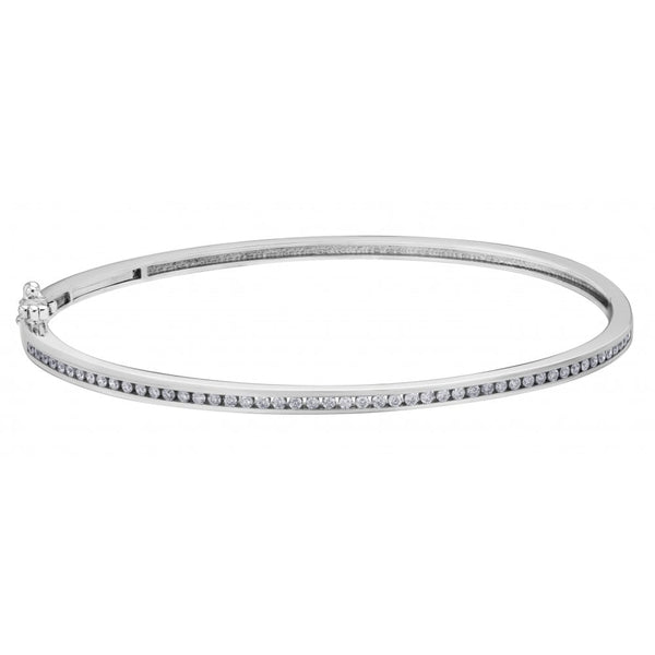 Finnies The Jewellers 9CT W RB DIA  0.50CT BANGLE