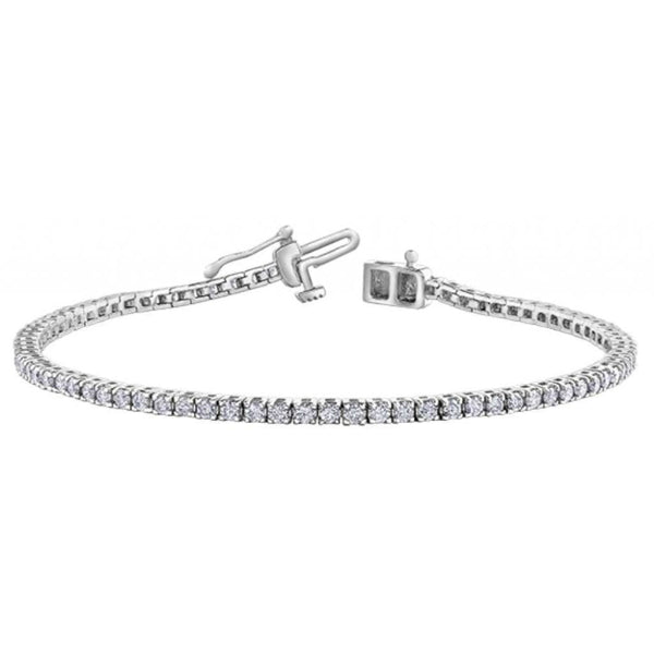 Finnies The Jewellers 9ct White Canadian Gold Diamond Line Bracelet 1.82ct