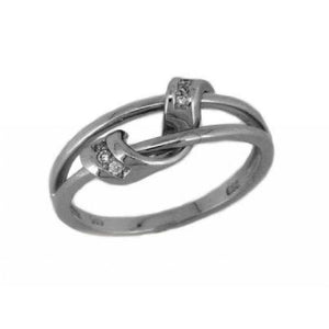 Finnies The Jewellers 9ct White Gold 2 Row Diamond Diamond Set Loop Ring