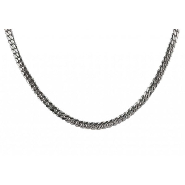 Finnies The Jewellers 9ct White Gold Bevelled Curb Chain