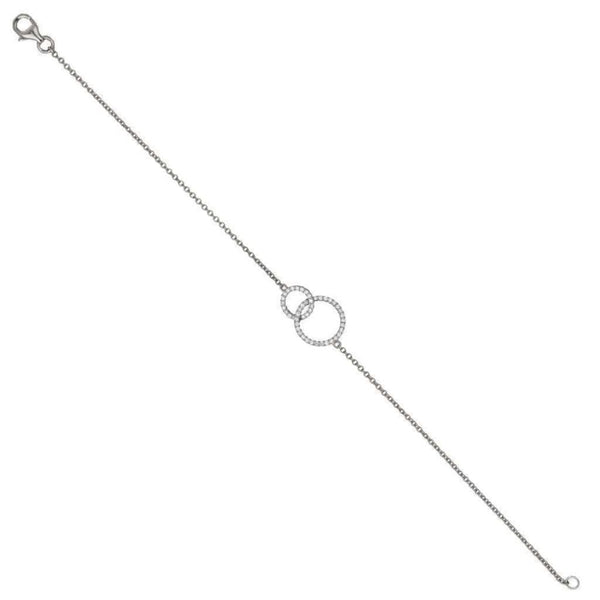 Finnies The Jewellers 9ct White Gold Bracelet with Diamond Set Linked Circles 0.24ct