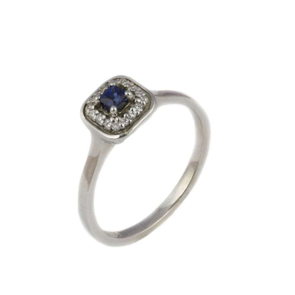 Finnies The Jewellers 9ct White Gold Diamond and Sapphire Dress Ring