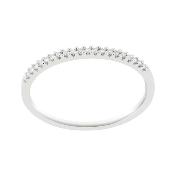 Finnies The Jewellers 9ct White Gold Diamond Band Ring.