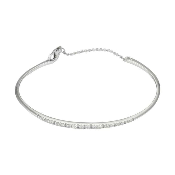 Finnies The Jewellers 9ct White Gold Diamond Bangle