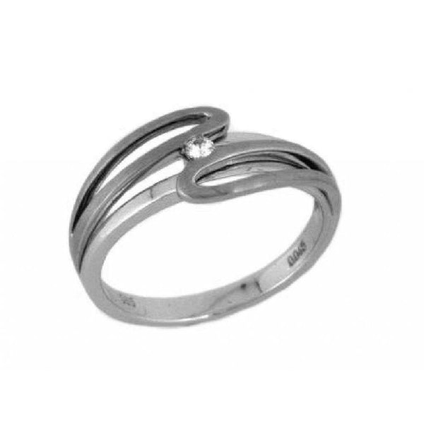Finnies The Jewellers 9ct White Gold Diamond Crossover Dress Ring