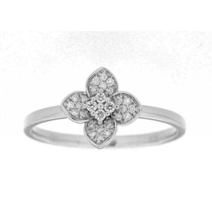 Finnies The Jewellers 9ct White Gold Diamond Flower Dress Ring 0.14ct
