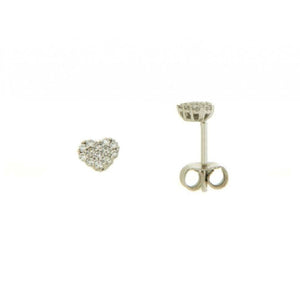 Finnies The Jewellers 9ct White Gold Diamond Heart Stud Earrings