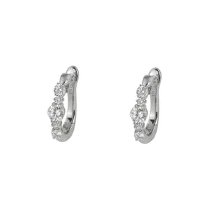 Finnies The Jewellers 9ct White Gold Diamond Hinged Hoop Earrings