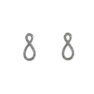 Finnies The Jewellers 9ct White Gold Diamond Infinity Earrings