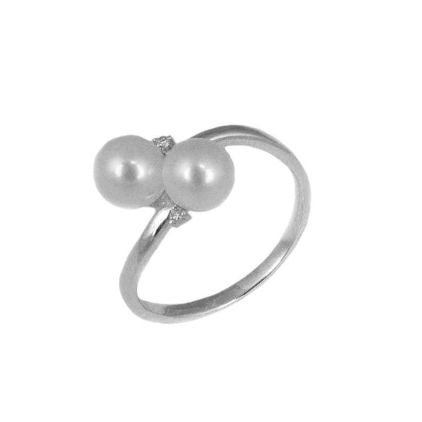 Finnies The Jewellers 9ct White Gold Diamond & Pearl Dress Ring