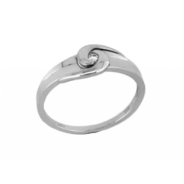 Finnies The Jewellers 9ct White Gold Diamond Rubover Set Twisted Centre Dress Ring