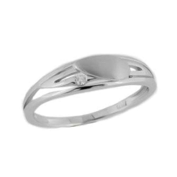 Finnies The Jewellers 9ct White Gold Diamond Satin Polished Open Dress Ring