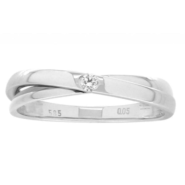 Finnies The Jewellers 9ct White Gold Diamond Set Crossover Dress Ring