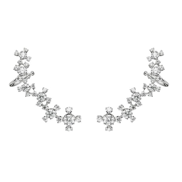 Finnies The Jewellers 9ct White Gold Diamond Set Ear Cuffs