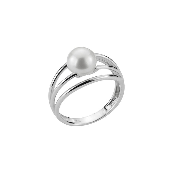 Finnies The Jewellers 9ct White Gold Four Wire Strand Pearl Dress Ring