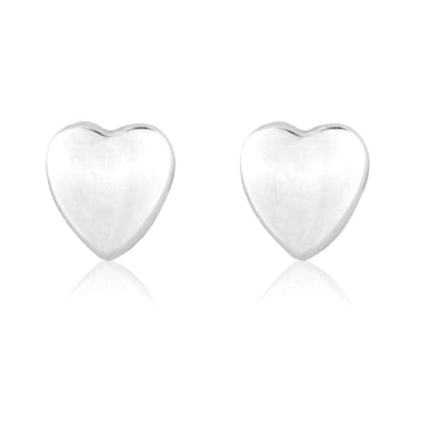 Finnies The Jewellers 9ct White Gold Heart Stud Earrings