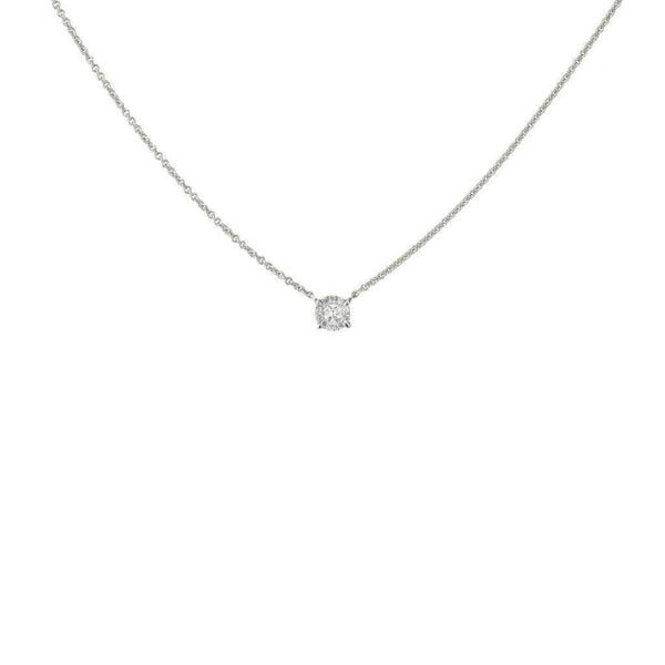 Finnies The Jewellers 9ct White Gold Illusion Set Round Cut Diamond 0.08ct Necklace