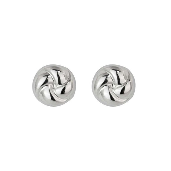 Finnies The Jewellers 9ct White Gold Knot Stud Earrings