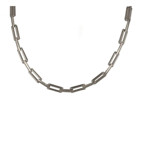 Finnies The Jewellers 9ct White Gold Open Oblong Links Necklet