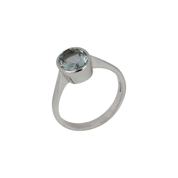 Finnies The Jewellers 9ct White Gold Oval Aquamarine Dress Ring