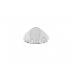 Finnies The Jewellers 9ct White Gold Oval Shaped Signet Ring