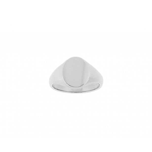Finnies The Jewellers 9ct White Gold Oval Shaped Signet Ring