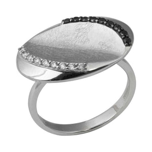 Finnies The Jewellers 9ct White Gold Polished Concaved Oval Dress Ring