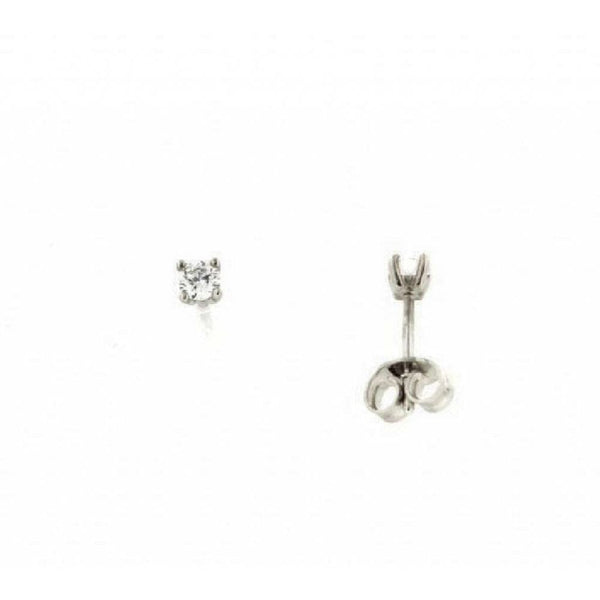Finnies The Jewellers 9ct White Gold Round Cut Diamond Claw Set Stud Earrings