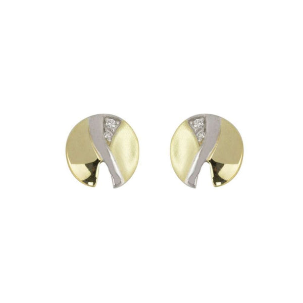 Finnies The Jewellers 9ct White Gold Satin Polished Diamond Set Studs