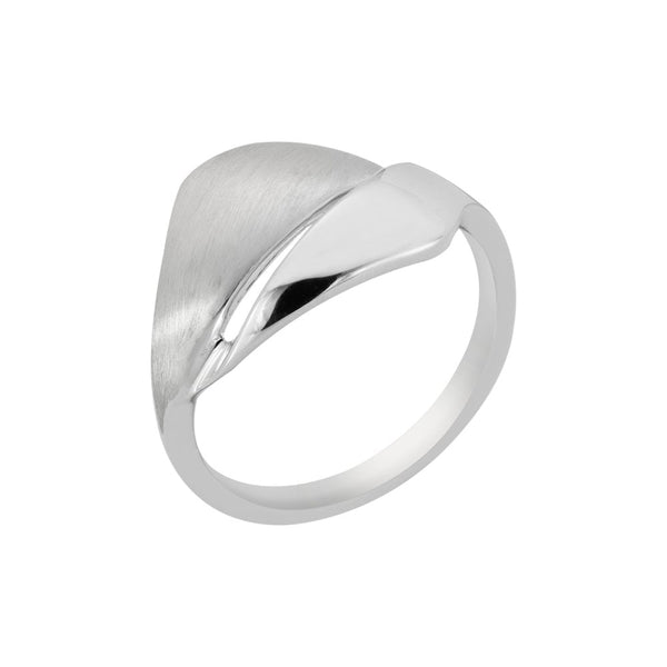 Finnies The Jewellers 9ct White Gold Satin Polished Split Blade Dress Ring