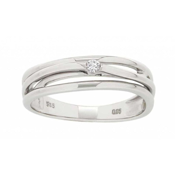 Finnies The Jewellers 9ct White Gold Three Strand Diamond Dress Ring