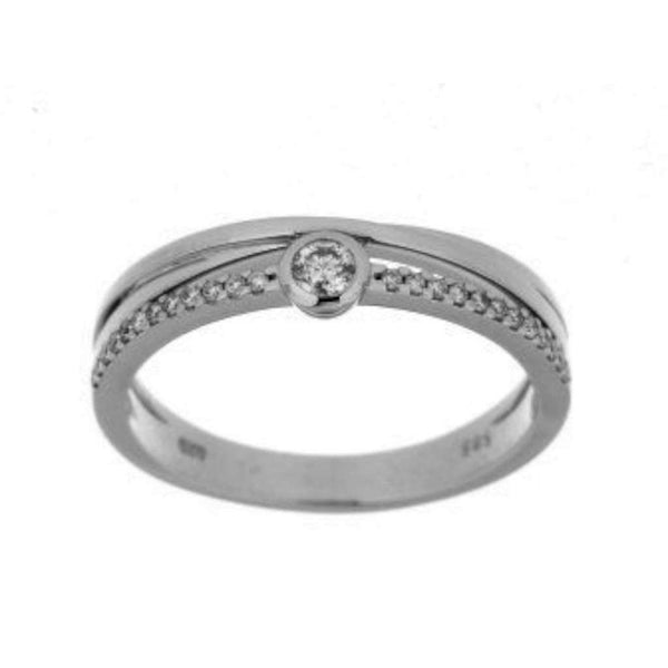 Finnies The Jewellers 9ct White Gold Two Band Dress Ring