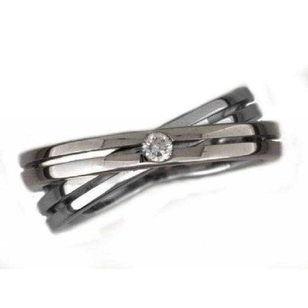 Finnies The Jewellers 9ct White Gold Two Row Open Cross Over Diamond Ring