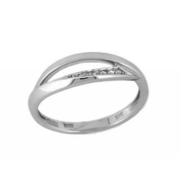 Finnies The Jewellers 9ct White Gold Two Strand Diamond Dress Ring