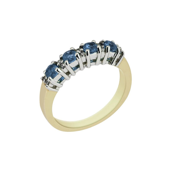 9ct Yellow and White Gold Sapphire and Diamond Eternity Ring