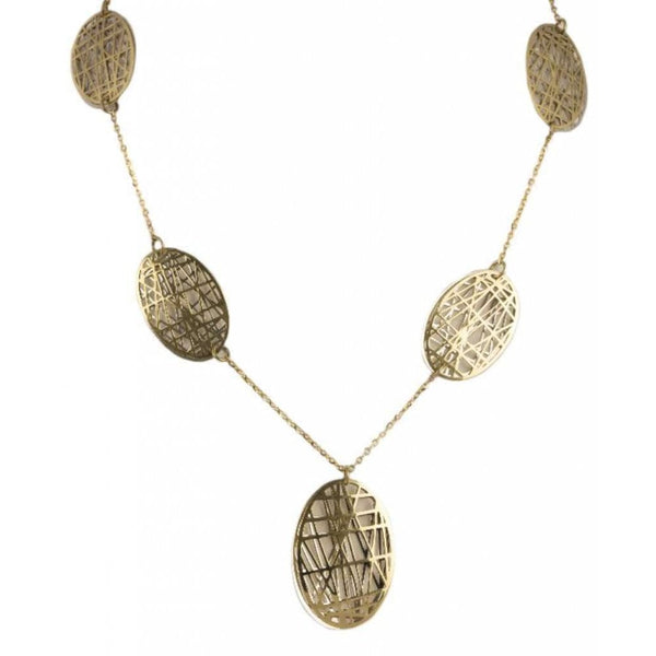 Finnies The Jewellers 9ct Yellow and White Gold Open Strands Ovals Chain Necklet