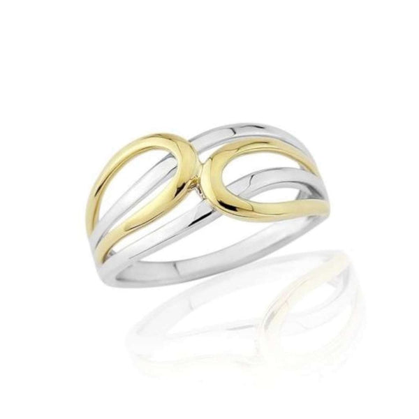Finnies The Jewellers 9ct Yellow and White Open Strand and Loop Dress Ring