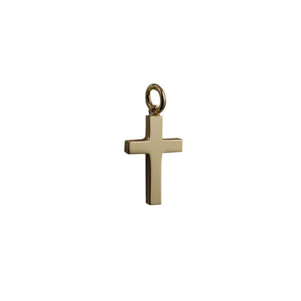 Finnies The Jewellers 9ct Yellow Gold 20mm x 8mm Plain Solid Block Cross Pendant