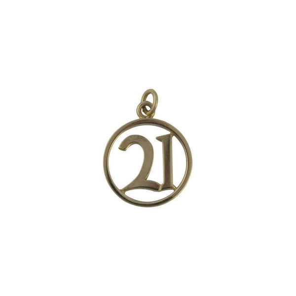 Finnies The Jewellers 9ct Yellow Gold '21' in Circle Charm