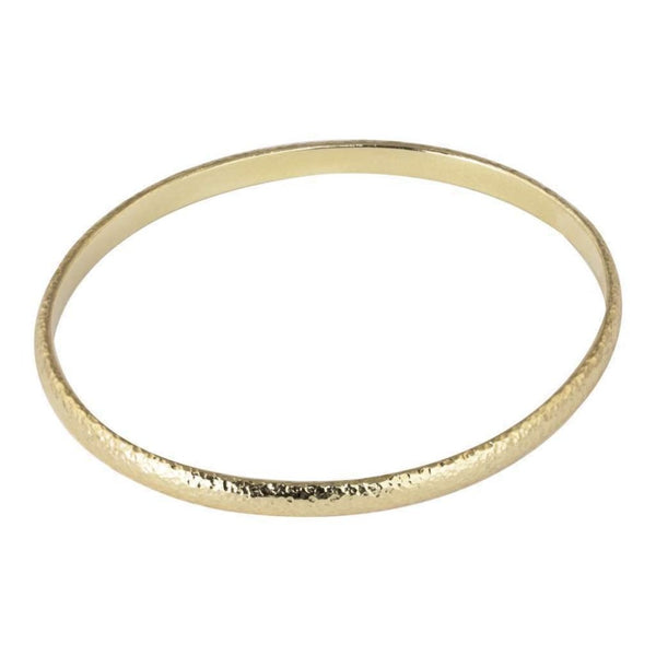 Finnies The Jewellers 9ct Yellow Gold 4.75mm Hammered Oval Bangle